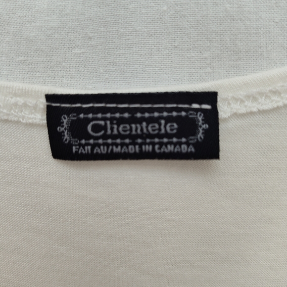 Clientele white applique top plus size blouse 22 lightweight 3X casual stretch - Picture 3 of 10